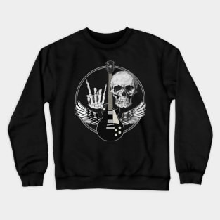 Rock & Roll Skull and guitar Crewneck Sweatshirt